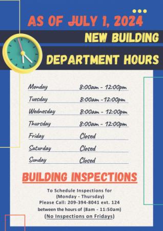 New City of Livingston Building Hours